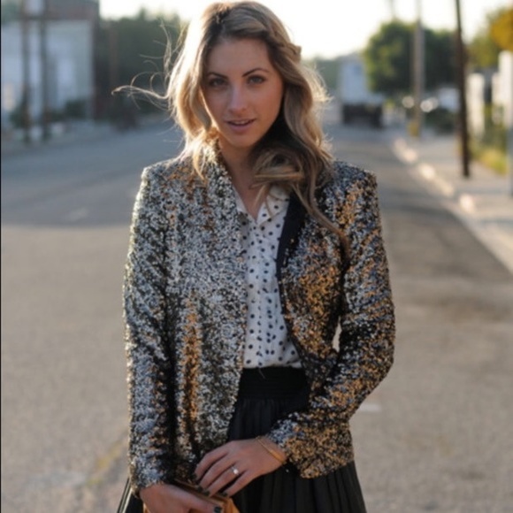 gold sequin jacket zara